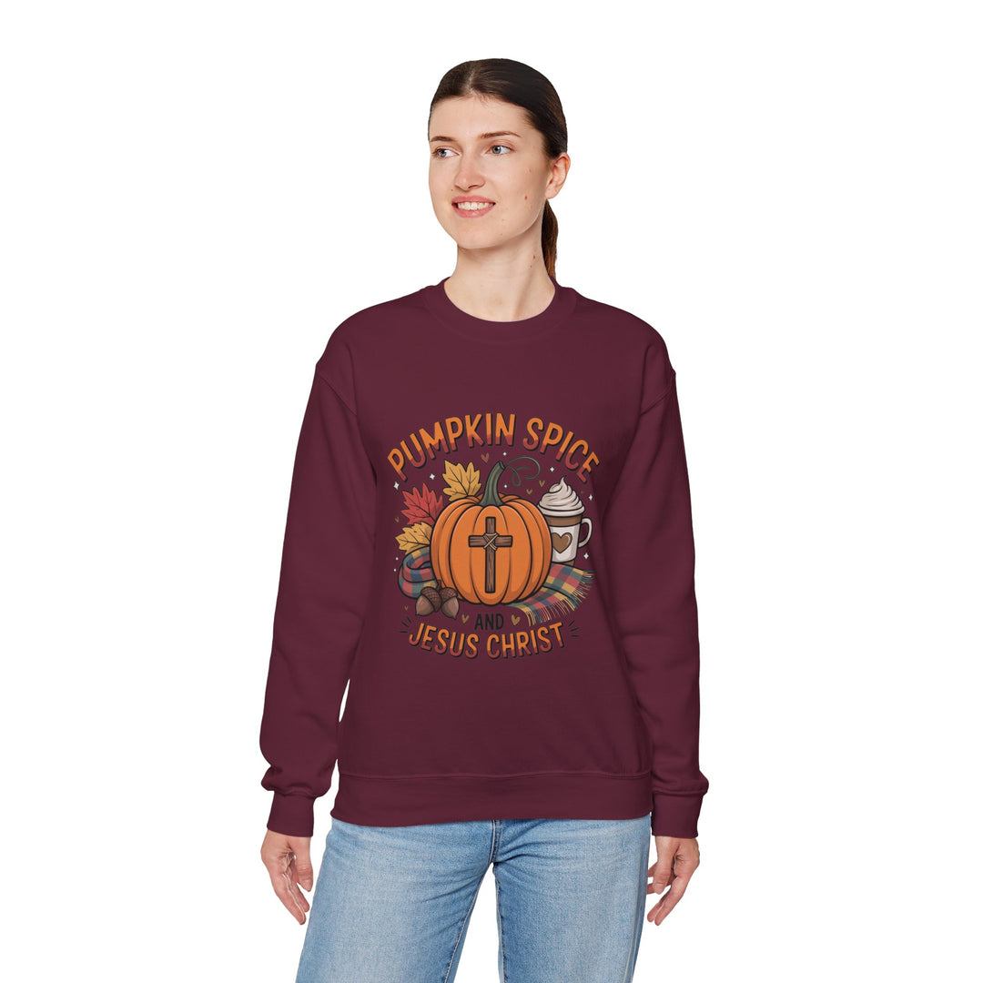 Fall Pumpkin Spice and Jesus Christ Sweatshirt