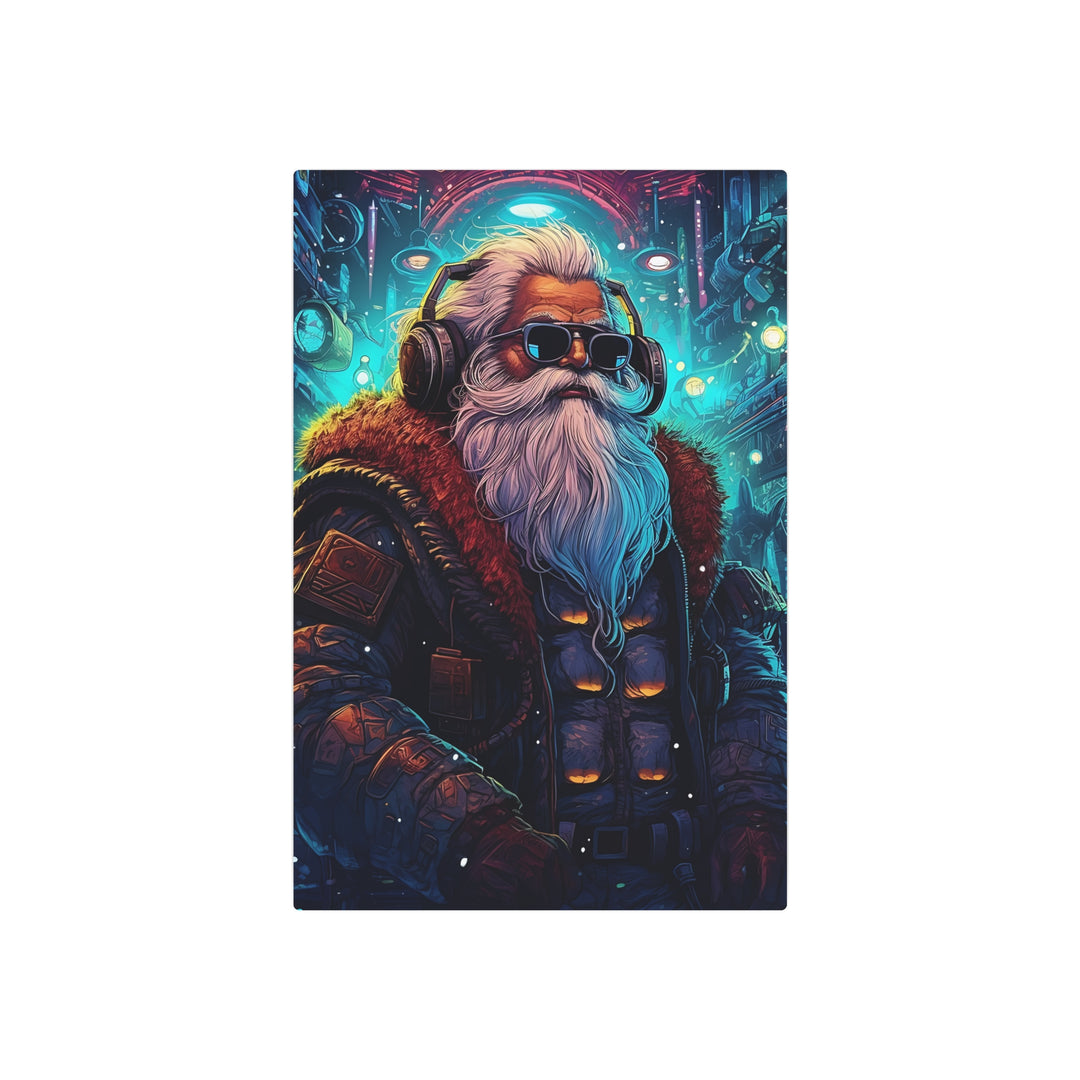 Cool Santa Metal Art Sign, Wall Decor for Christmas, Unique Gift for Him, Retro Santa Wall Art, Holiday Decoration