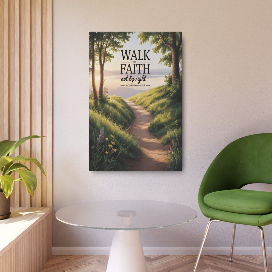 "Walk by Faith, Not by Sight" - Spiritual Journey Metal Wall Art