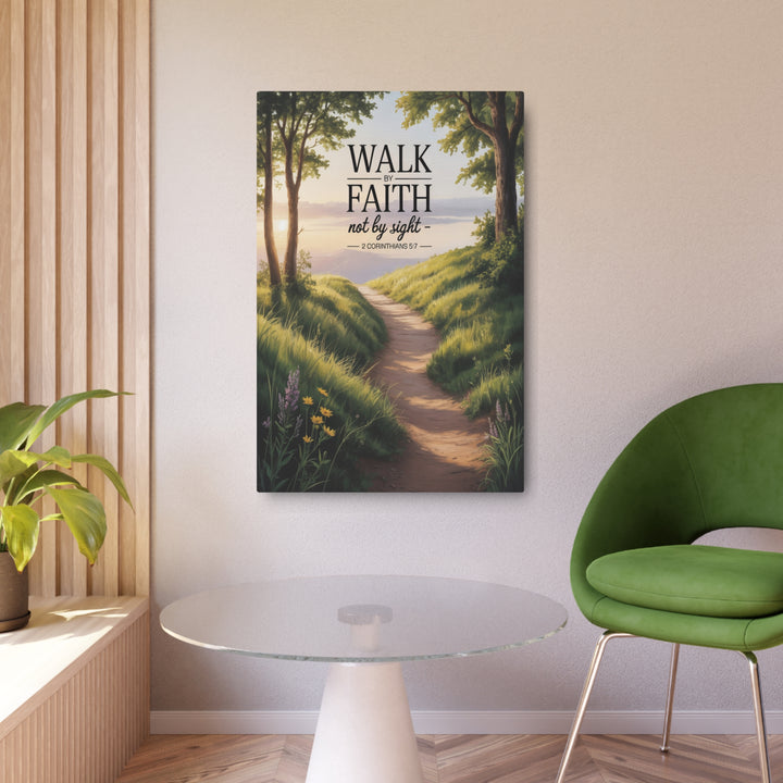 "Walk by Faith, Not by Sight" - Spiritual Journey Metal Wall Art
