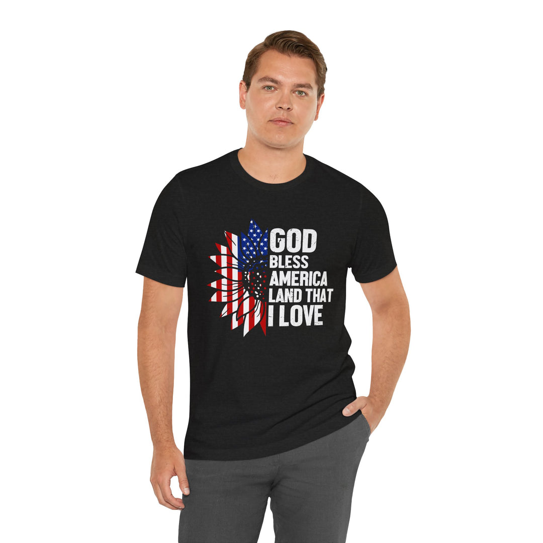 Patriotic T-Shirt, God Bless America Tee, Unisex Short Sleeve Shirt, Independence Day Gift, USA Pride Apparel, Americana Clothing