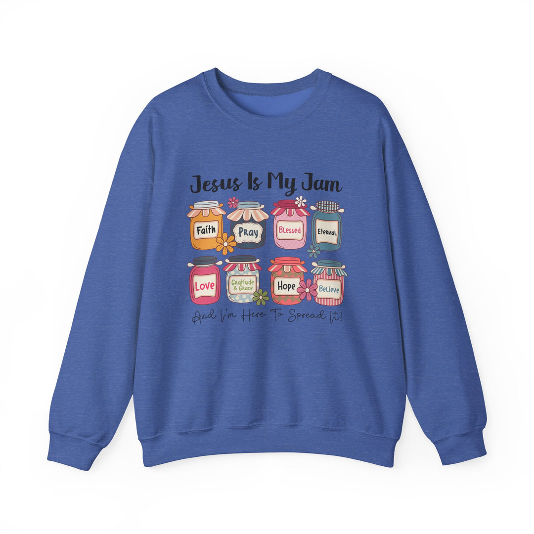 Jesus Is My Jam Sweatshirt, Unisex Crewneck, Comfort Wear, Christian Apparel, Perfect Gift for Faith Celebrations, Everyday Casual