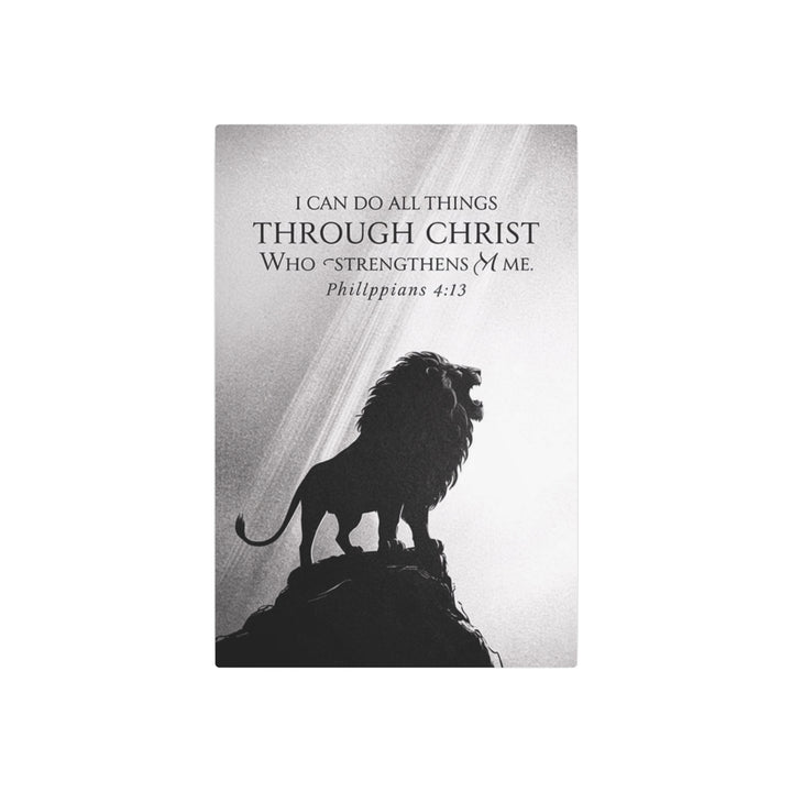 "Lion of Judah - Philippians 4:13" - Strength & Faith Metal Wall Art