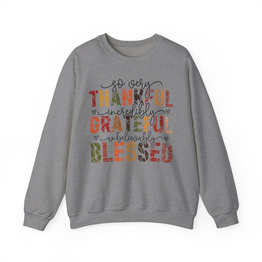 Thankful Grateful Blessed Sweatshirt | Cozy Fall Crewneck | Perfect Gift for Thanksgiving, Family Gatherings, Daily Comfort, Holiday Wear