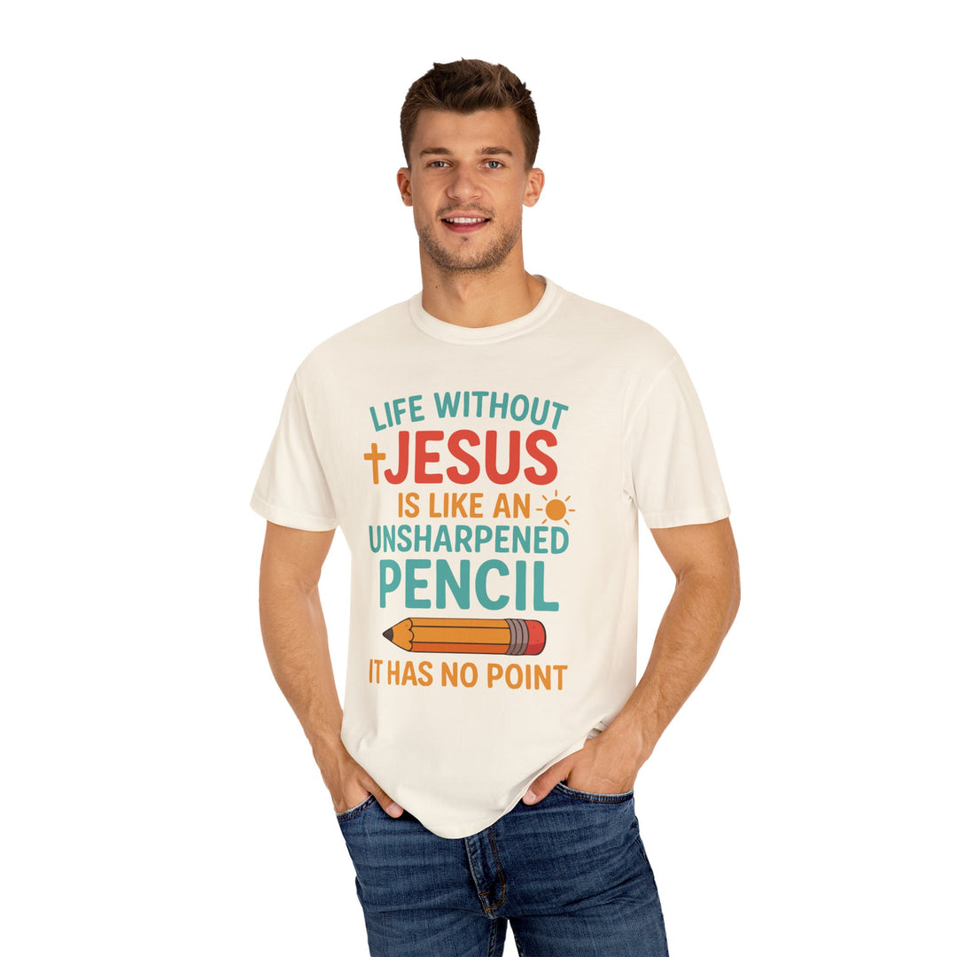 Christian Message Unisex T-shirt with Pencil Design