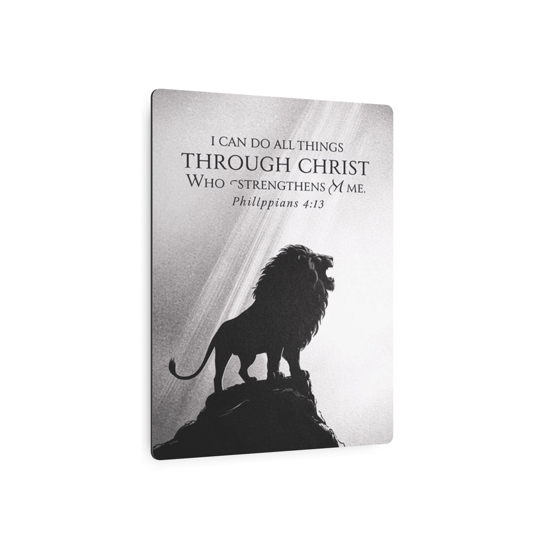 "Lion of Judah - Philippians 4:13" - Strength & Faith Metal Wall Art
