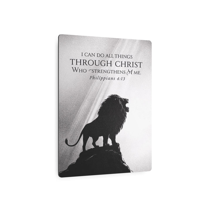 "Lion of Judah - Philippians 4:13" - Strength & Faith Metal Wall Art