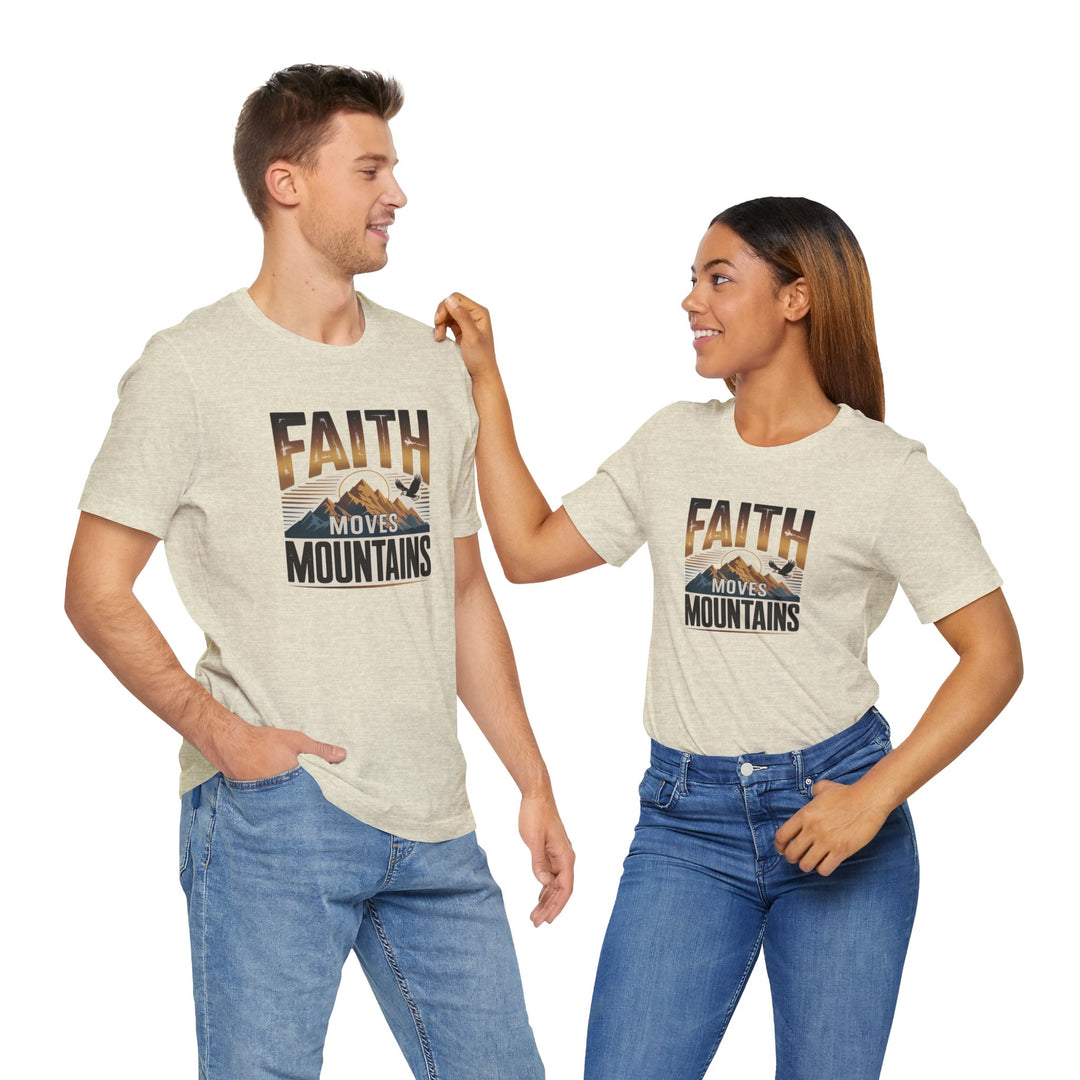 Faith Moves Mountains Tee, Inspirational Shirt, Motivational T-Shirt, Gift for Nature Lovers, Unisex Casual Wear
