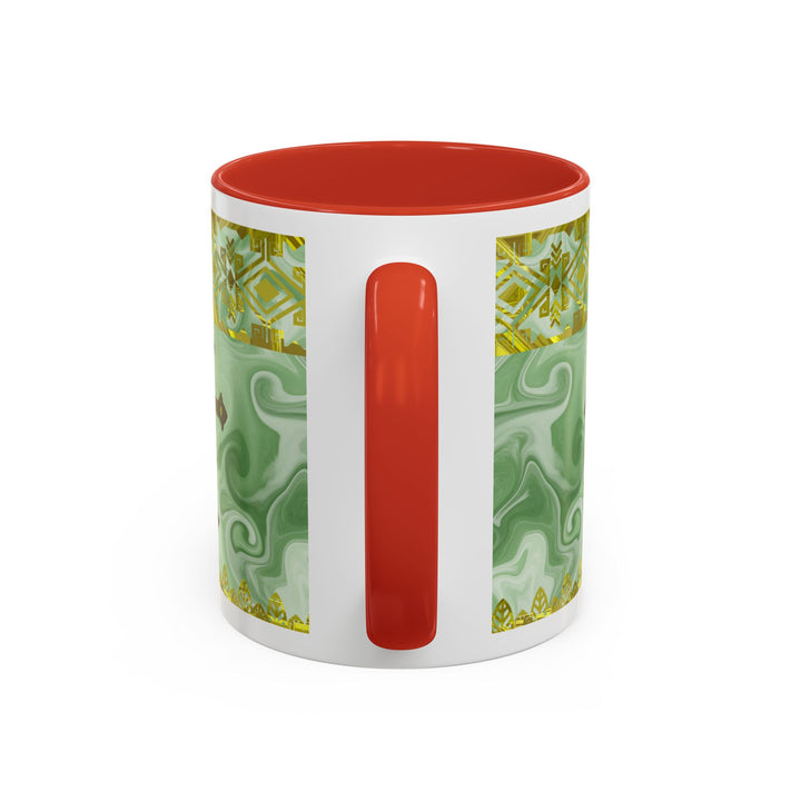 Gold Cross on Mint Marble – Elegant Christian Mug