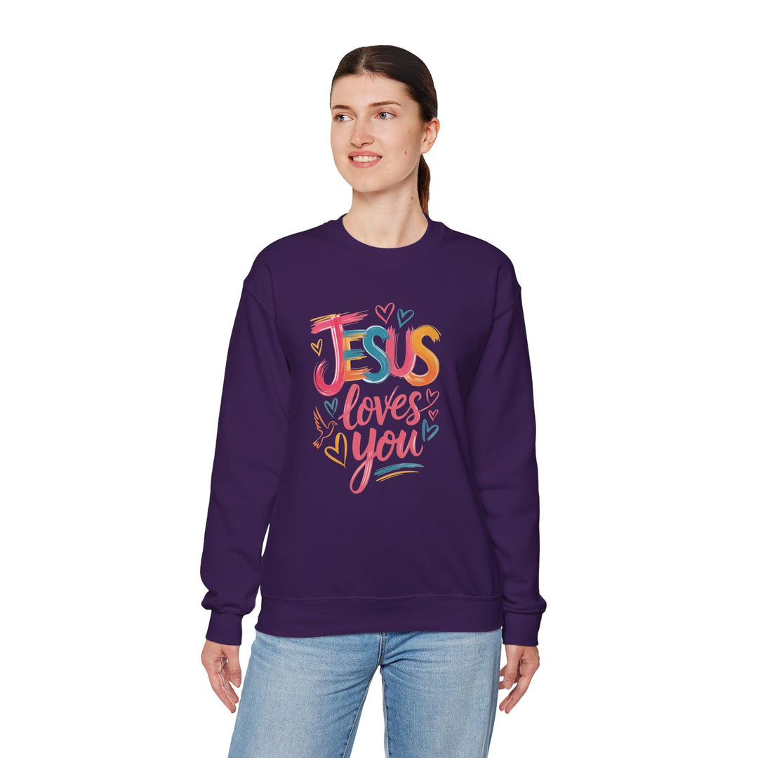 Jesus Loves You Crewneck Sweatshirt - Cozy Unisex Gift, Christian Apparel, Faith-Based Fashion, Inspirational Layering Piece, Ideal [...]