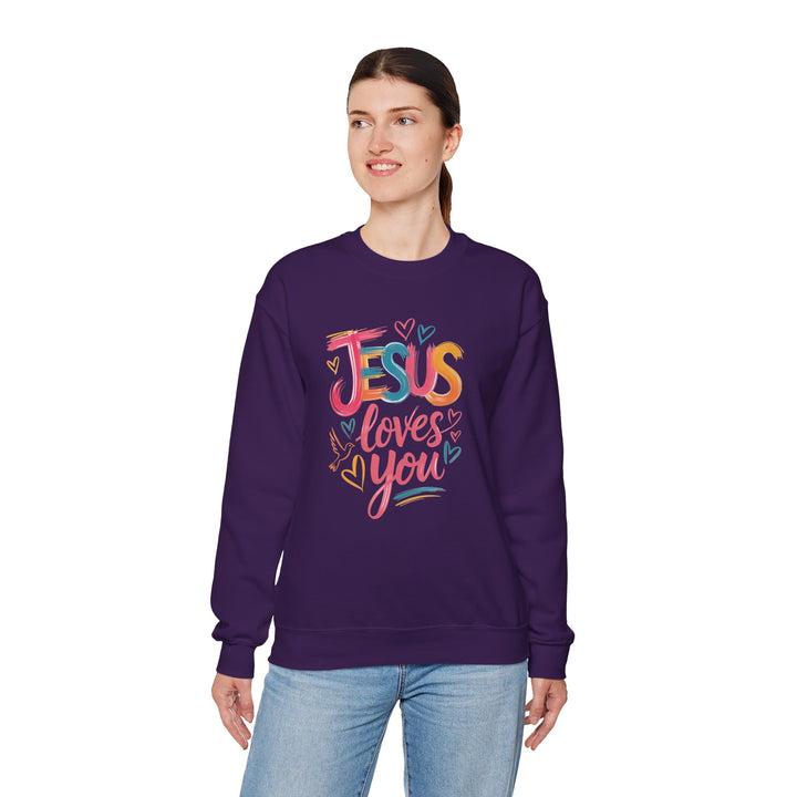 Jesus Loves You Crewneck Sweatshirt - Cozy Unisex Gift, Christian Apparel, Faith-Based Fashion, Inspirational Layering Piece, Ideal [...]