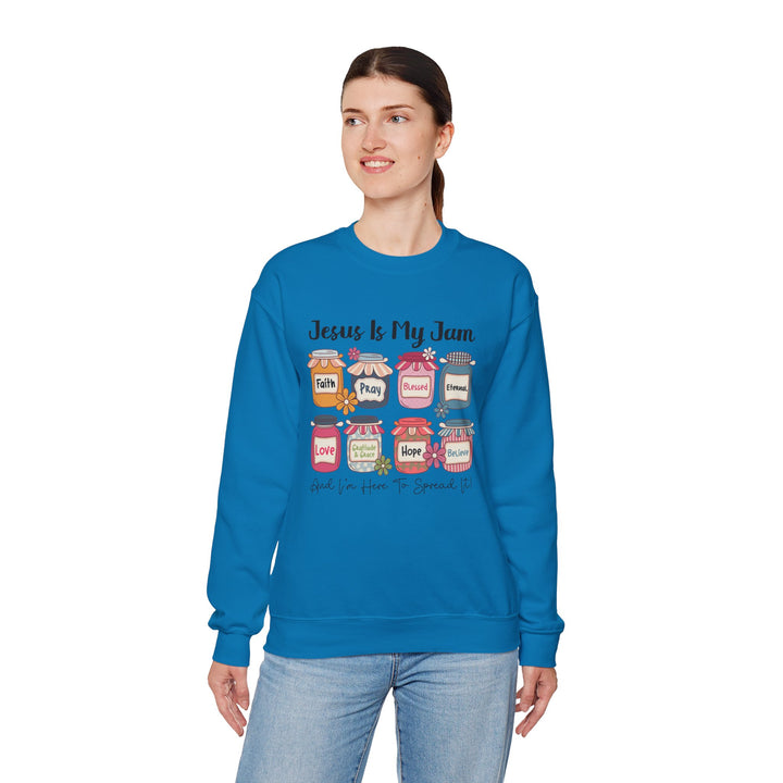 Jesus Is My Jam Sweatshirt, Unisex Crewneck, Comfort Wear, Christian Apparel, Perfect Gift for Faith Celebrations, Everyday Casual