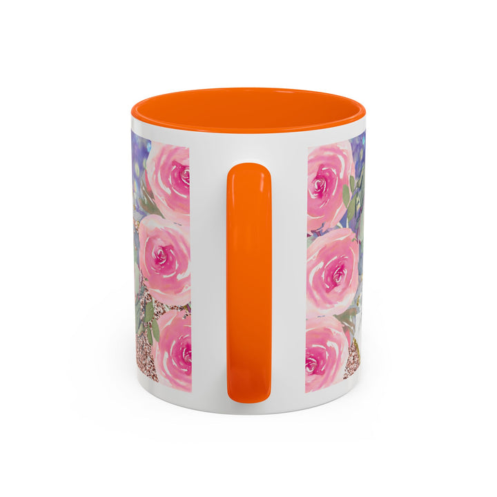 Made to Worship  Pink Glitter Floral Christian Mug