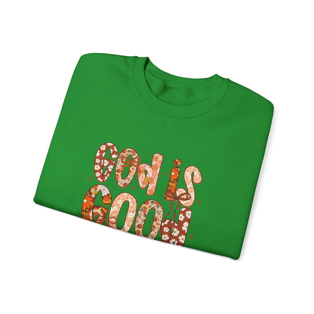 God Is Good Sweatshirt, Inspirational Crewneck, Cozy Fall Fashion, Unisex Apparel, Perfect Gift for Christians