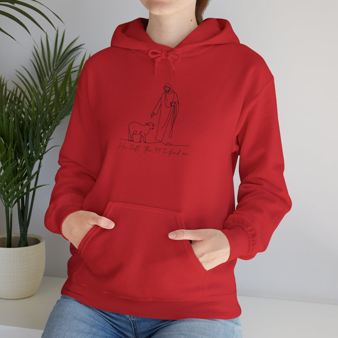 Christian Jesus and Lamb Hoodie Sweatshirt - 'He left the 99 to find me'