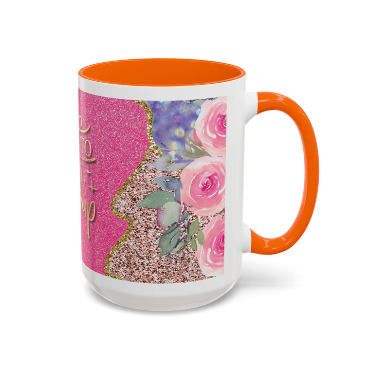 Made to Worship  Pink Glitter Floral Christian Mug