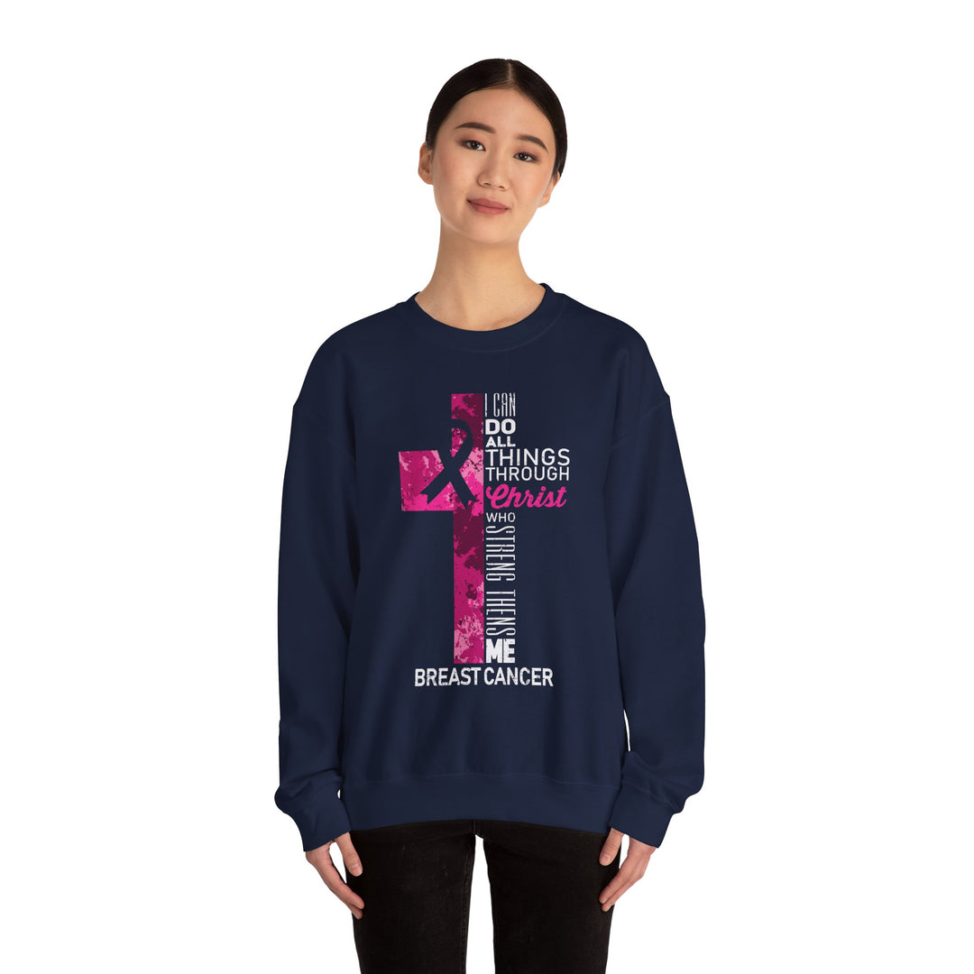 Inspirational Crewneck Sweatshirt for Breast Cancer Awareness, Faith Sweatshirt, Unisex Pullover, Hopeful Gift, Religious Apparel