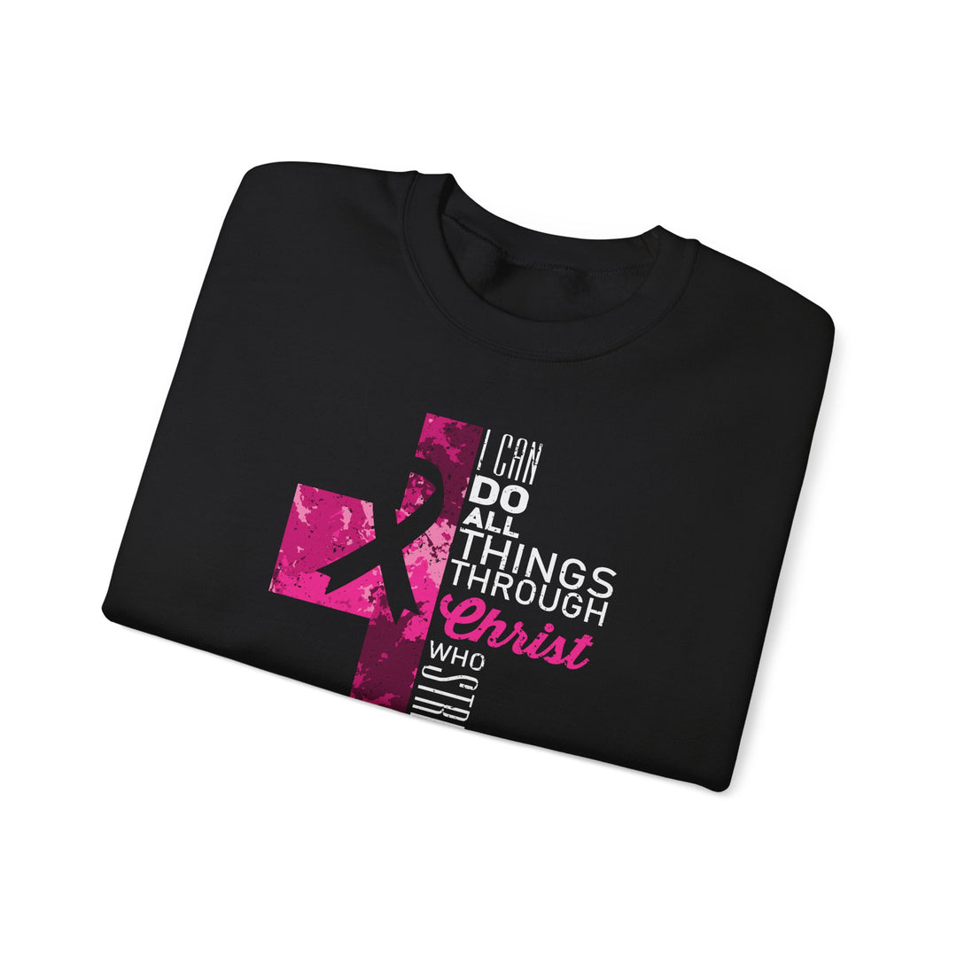 Inspirational Crewneck Sweatshirt for Breast Cancer Awareness, Faith Sweatshirt, Unisex Pullover, Hopeful Gift, Religious Apparel