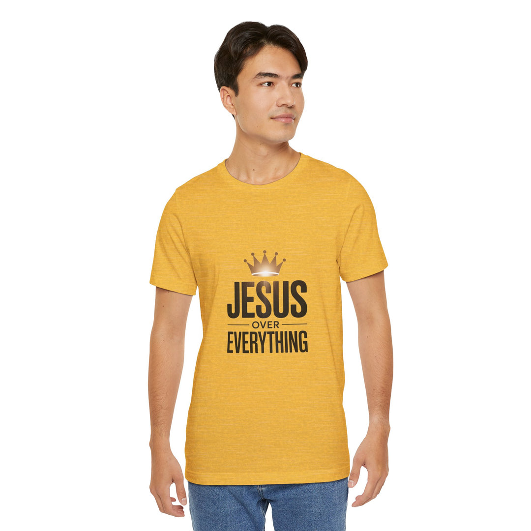 Jesus Over Everything – Christian Crown Graphic T-Shirt