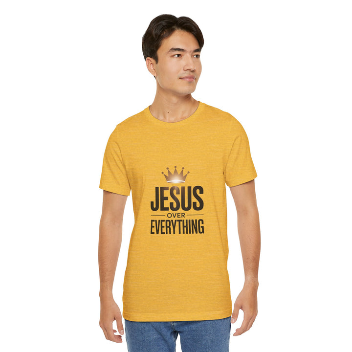 Jesus Over Everything – Christian Crown Graphic T-Shirt