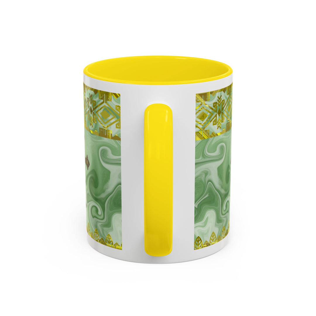 Gold Cross on Mint Marble – Elegant Christian Mug