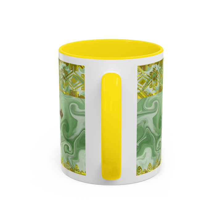 Gold Cross on Mint Marble – Elegant Christian Mug