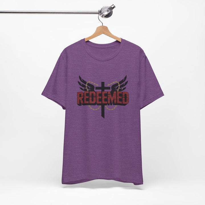 Christian Themed Unisex Short Sleeve Tee, Redeemed Shirt, Faith-Based Apparel, Inspirational T-Shirt, Spiritual Gift, Casual Wear