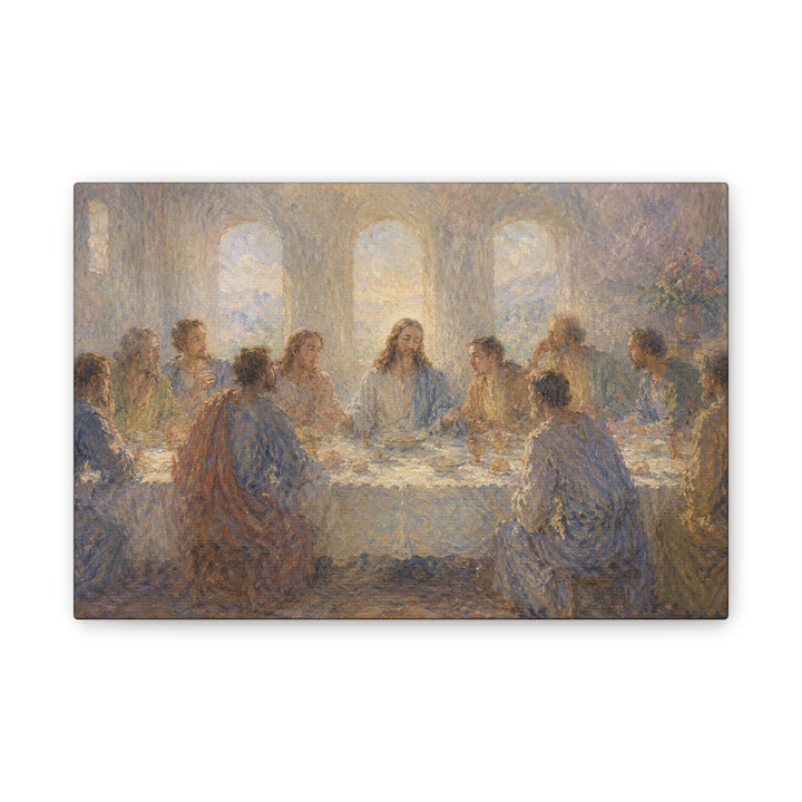 Last Supper Canvas Wall Art – Impressionist Jesus Religious Painting Stretched Canvas