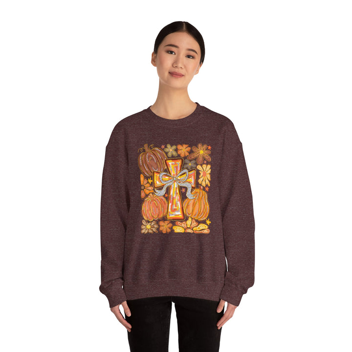 Fall Harvest Crewneck Sweatshirt, Autumn Sweatshirt, Thanksgiving Gift, Unisex Fall Apparel, Cozy Pumpkin Sweatshirt