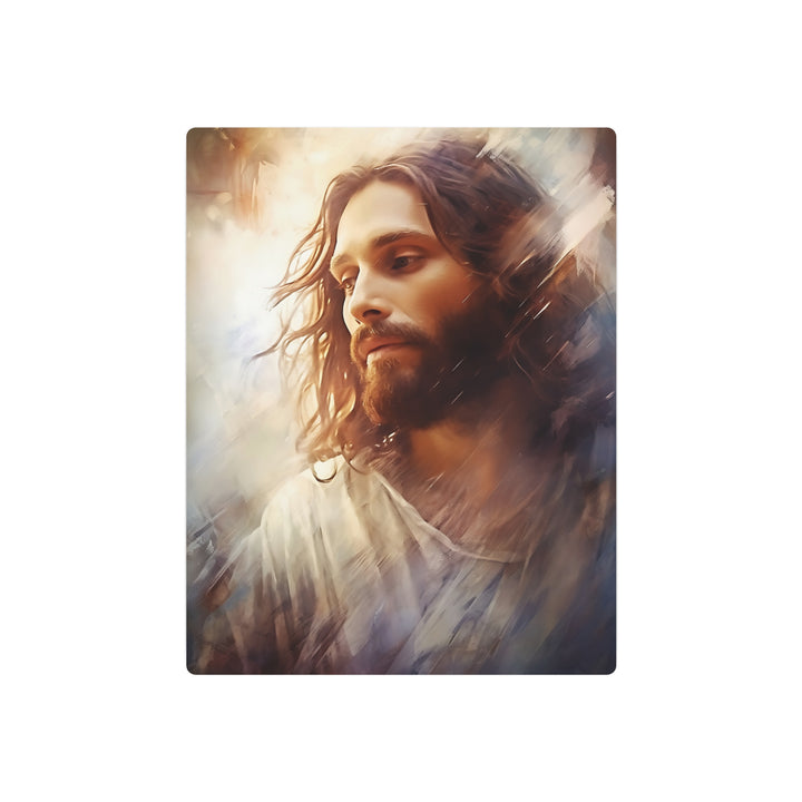 Inspirational Metal Art Sign - Serene Jesus Portrait for Home Decor