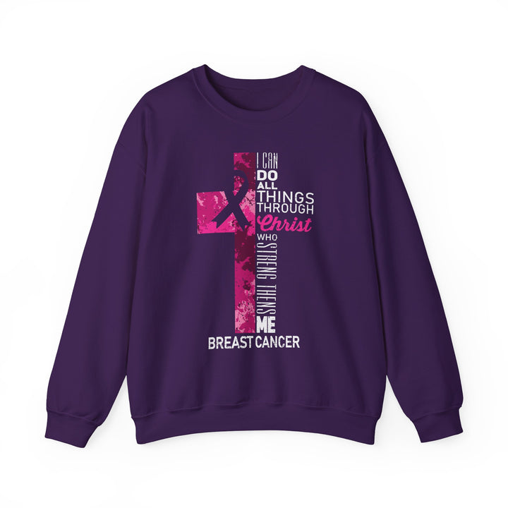 Inspirational Crewneck Sweatshirt for Breast Cancer Awareness, Faith Sweatshirt, Unisex Pullover, Hopeful Gift, Religious Apparel