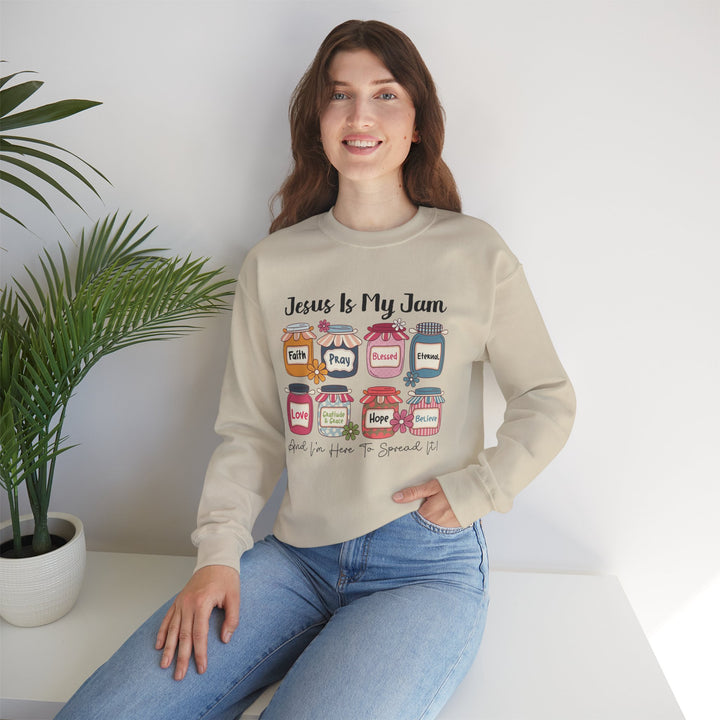 Jesus Is My Jam Sweatshirt, Unisex Crewneck, Comfort Wear, Christian Apparel, Perfect Gift for Faith Celebrations, Everyday Casual