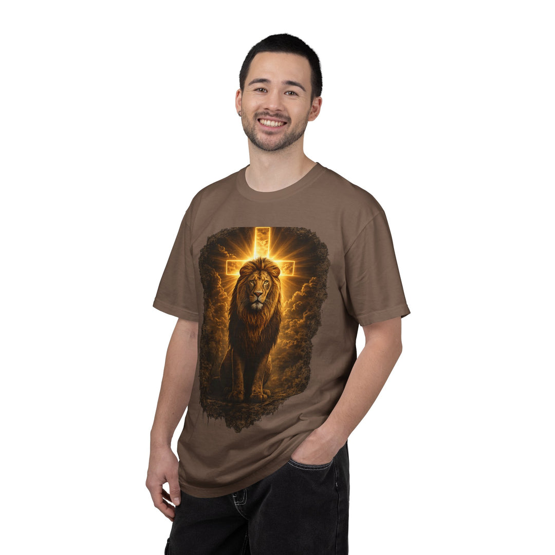 Lion of Judah Christian T-Shirt | Masculine Faith Graphic Tee | Jesus Lion Shirt