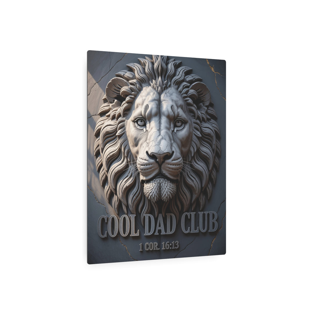 "Lion Head Carved in Stone" - Quiet Strength Legacy Metal Wall Art