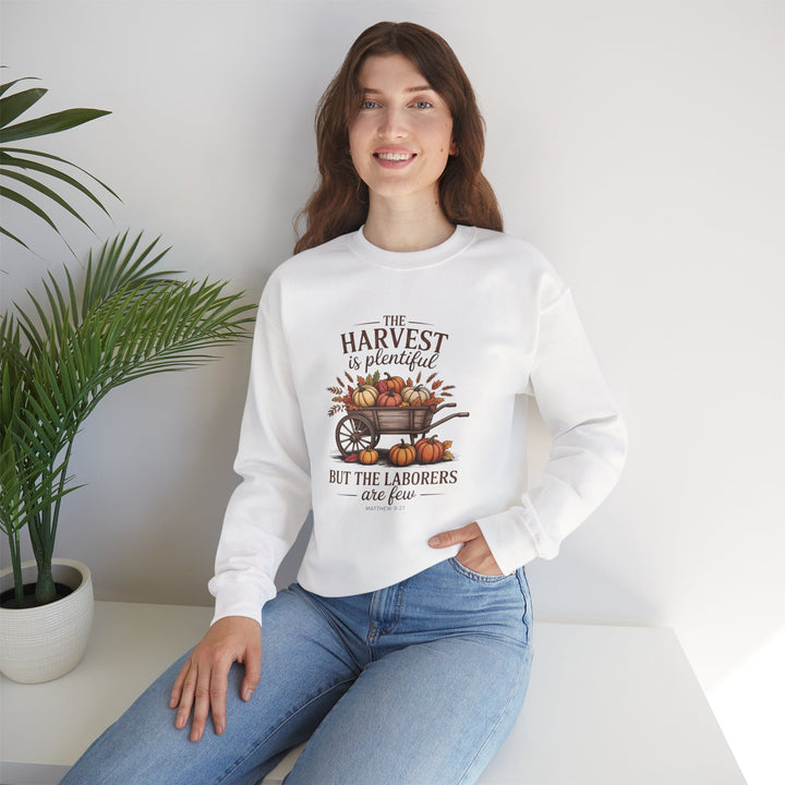 Autumn Harvest Hoodie with Matthew 9:37 Scripture Design