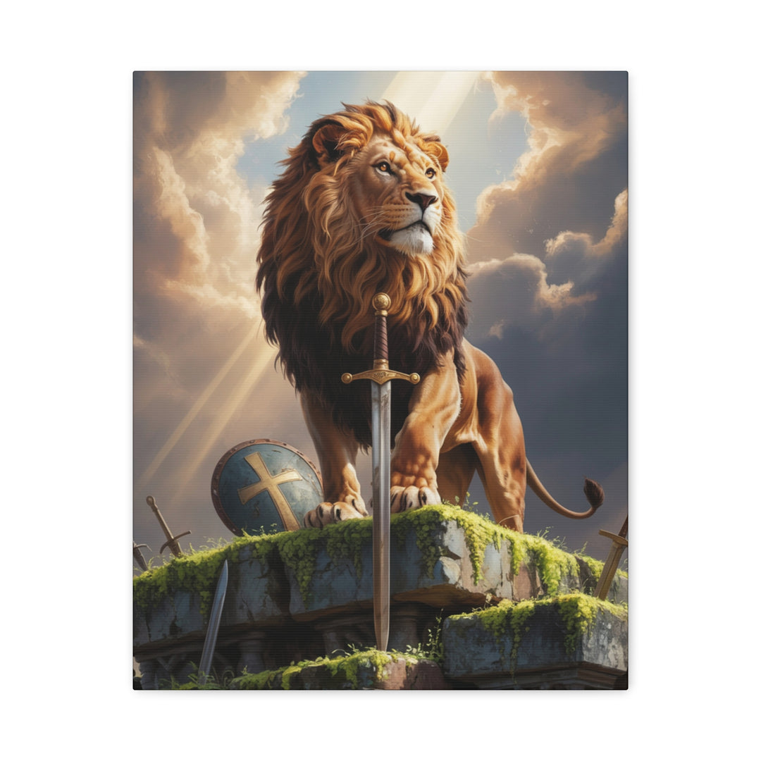 Canvas Art, Lion of Judah Verse, Christian Men's Wall Decor, Father's Day Gift, Revelation 5:5