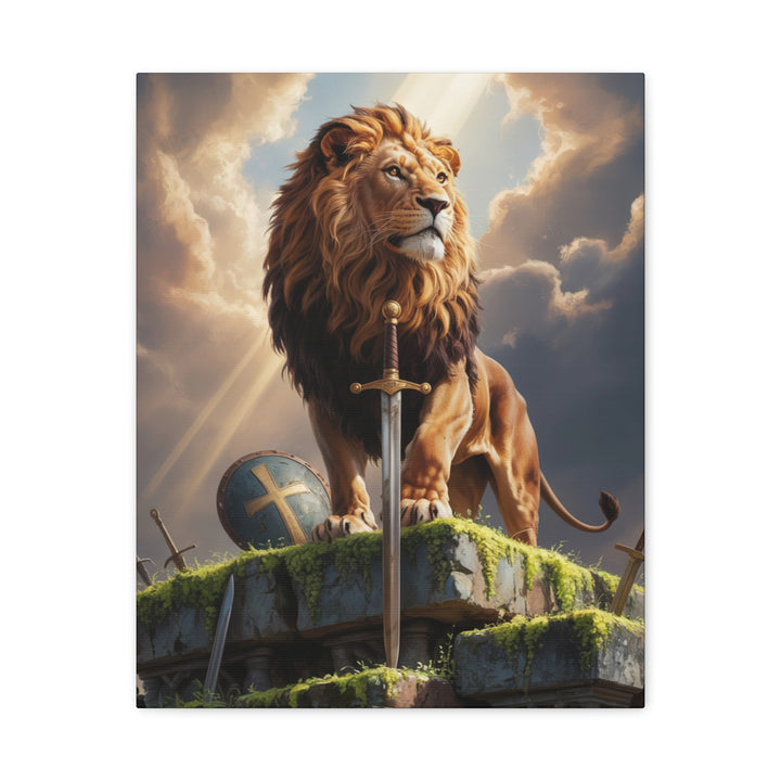 Canvas Art, Lion of Judah Verse, Christian Men's Wall Decor, Father's Day Gift, Revelation 5:5