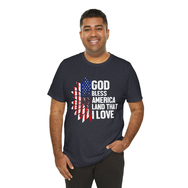 Patriotic T-Shirt, God Bless America Tee, Unisex Short Sleeve Shirt, Independence Day Gift, USA Pride Apparel, Americana Clothing