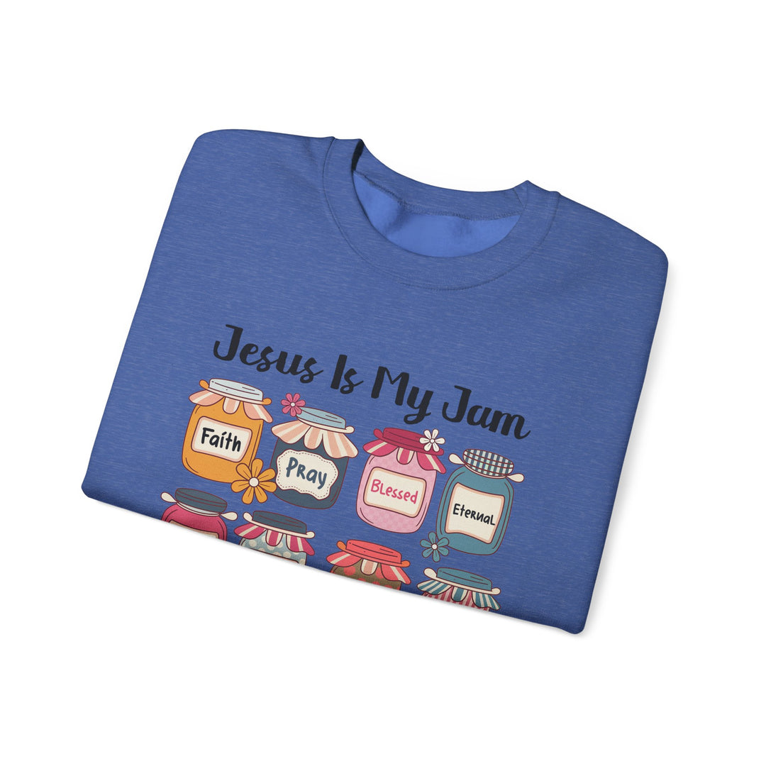 Jesus Is My Jam Sweatshirt, Unisex Crewneck, Comfort Wear, Christian Apparel, Perfect Gift for Faith Celebrations, Everyday Casual