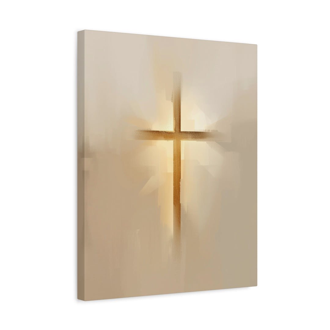 Light Through the Cross Canvas Print – Minimalist Christian Wall Art
