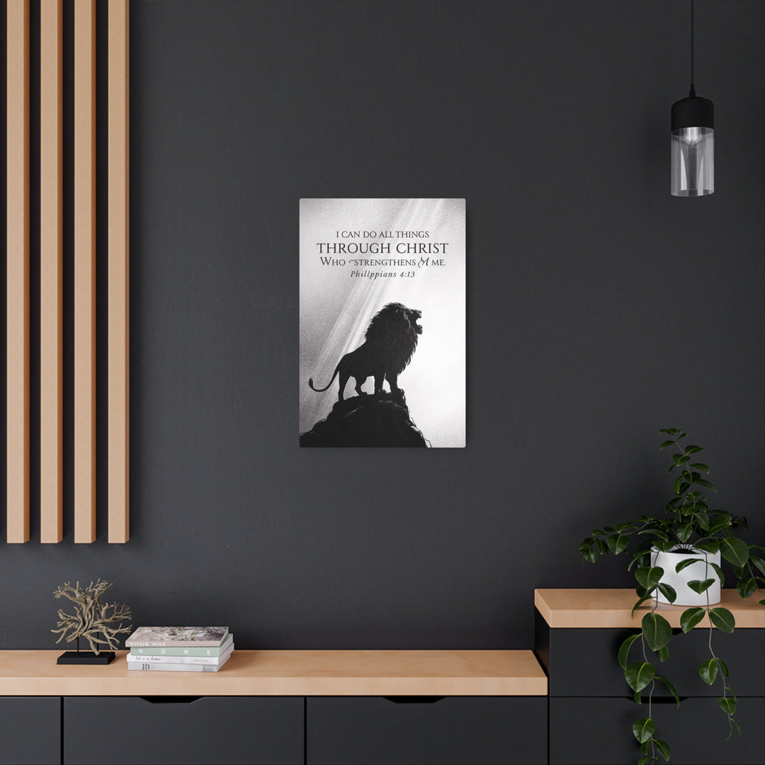 "Lion of Judah - Philippians 4:13" - Strength & Faith Metal Wall Art