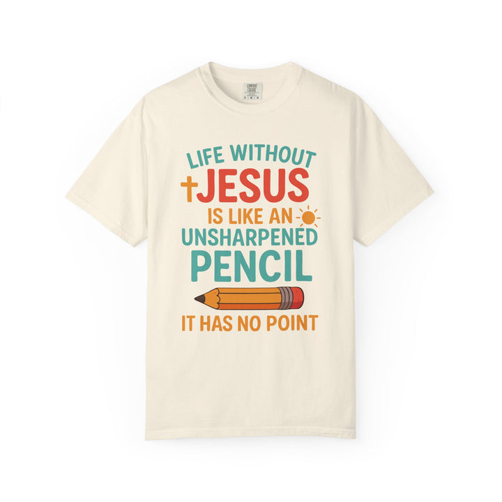 Christian Message Unisex T-shirt with Pencil Design