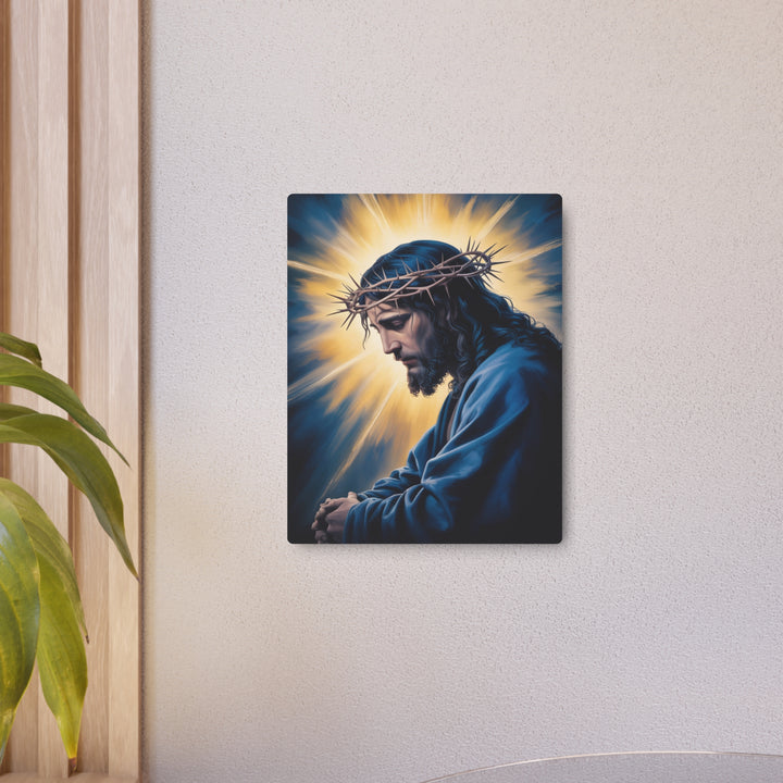 "Christ in Sacred Prayer" - Jesus Praying Metal Wall Art