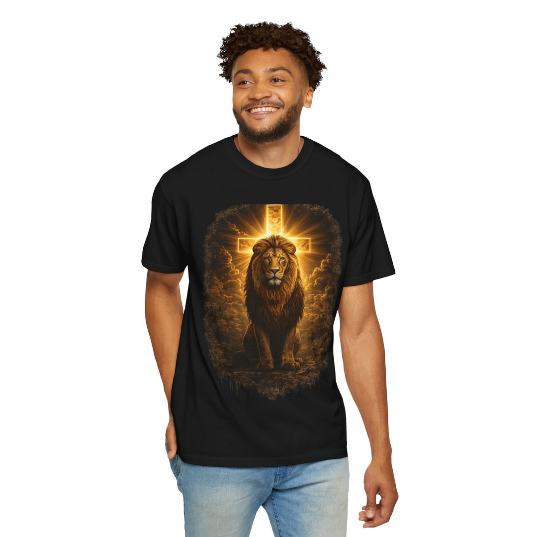 Lion of Judah Christian T-Shirt | Masculine Faith Graphic Tee | Jesus Lion Shirt