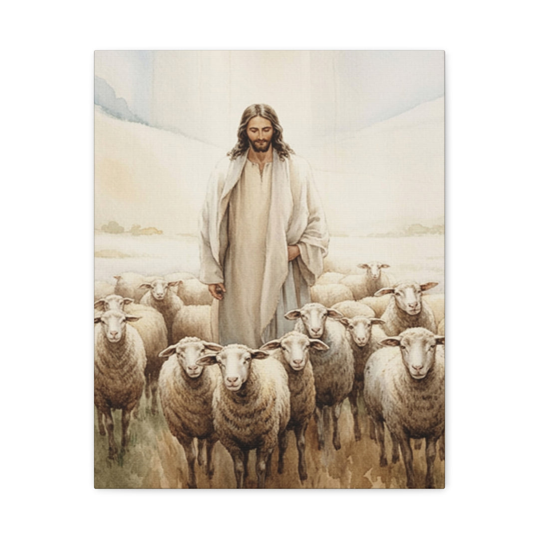 Jesus the Good Shepherd | Christian Matte Canvas Wall Art – Peaceful Faith Home Décor