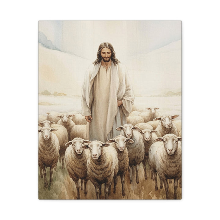 Jesus the Good Shepherd | Christian Matte Canvas Wall Art – Peaceful Faith Home Décor