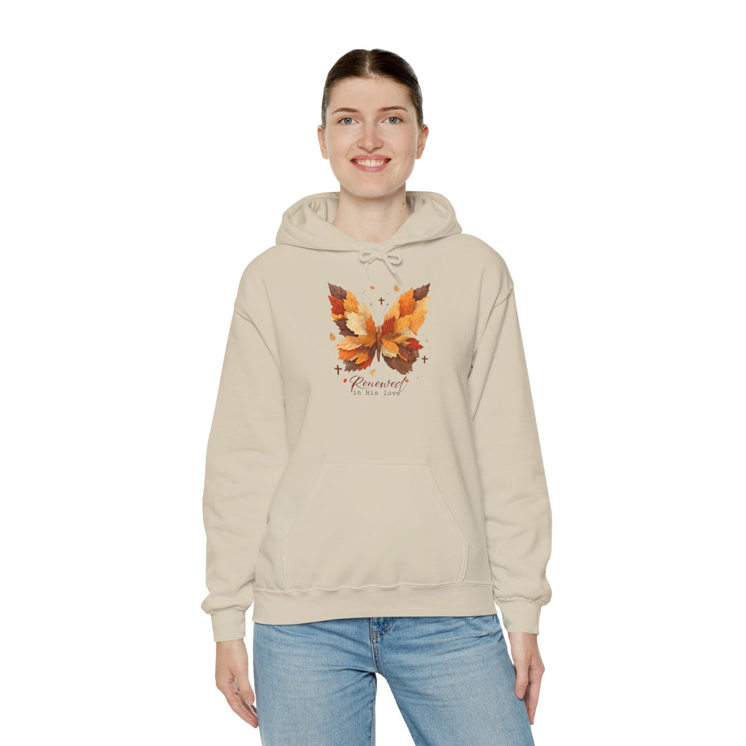 Butterfly Hoodie - Renewed in His Love - Fall Leaves Design