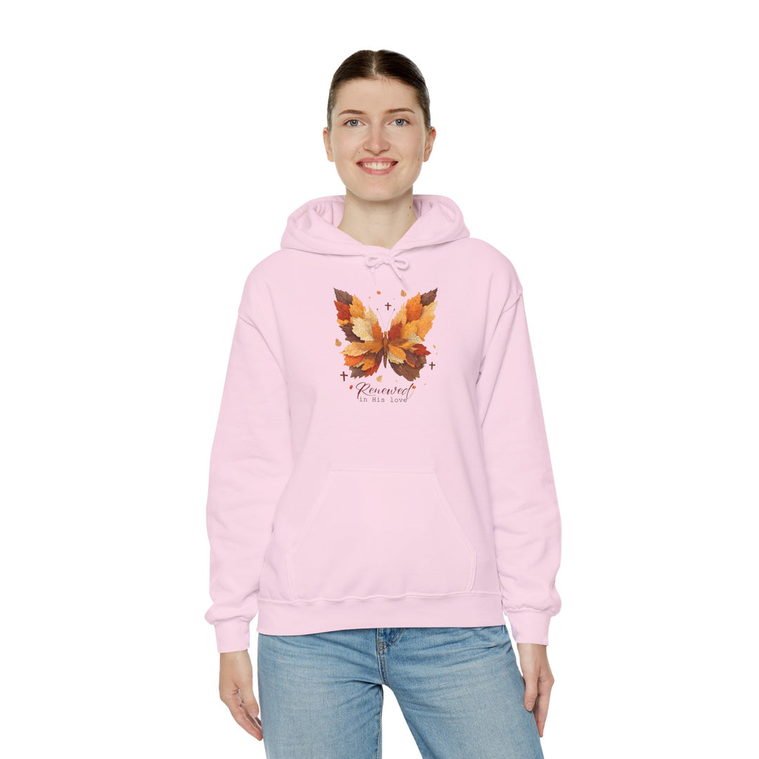 Butterfly Hoodie - Renewed in His Love - Fall Leaves Design