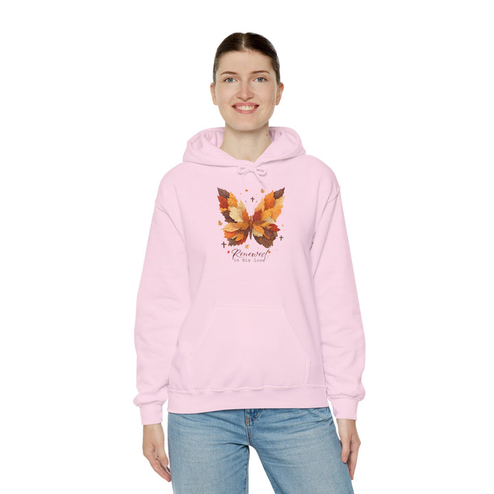 Butterfly Hoodie - Renewed in His Love - Fall Leaves Design