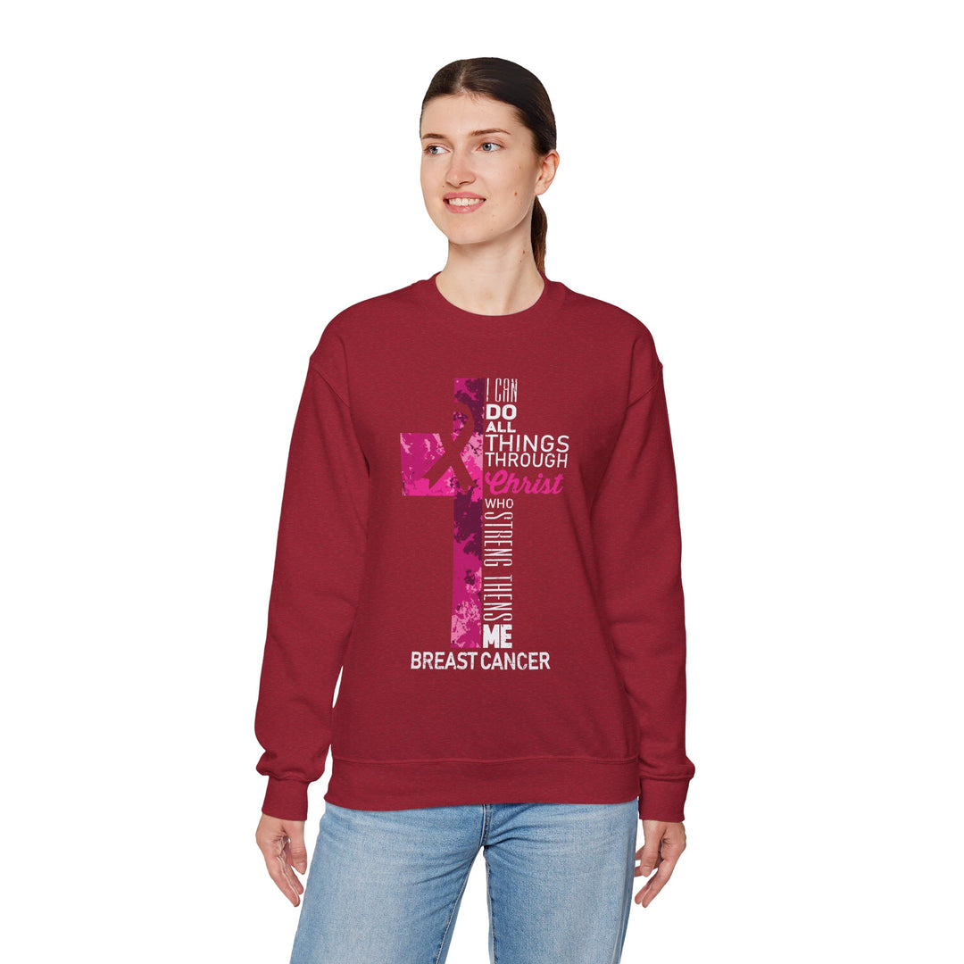 Inspirational Crewneck Sweatshirt for Breast Cancer Awareness, Faith Sweatshirt, Unisex Pullover, Hopeful Gift, Religious Apparel